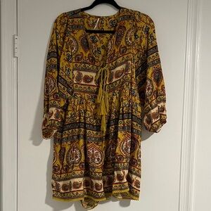 Free People Bohemian Paisley Print Dress